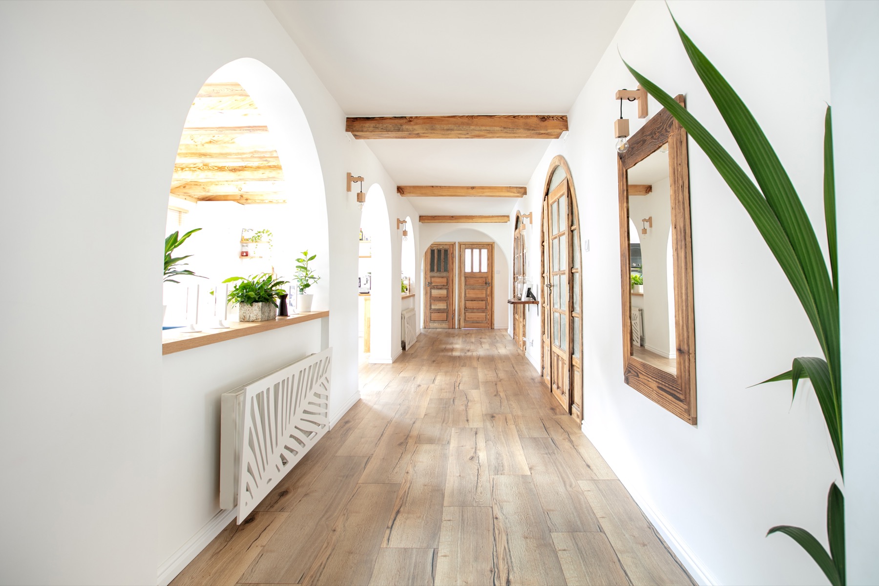 Bright residential hallway